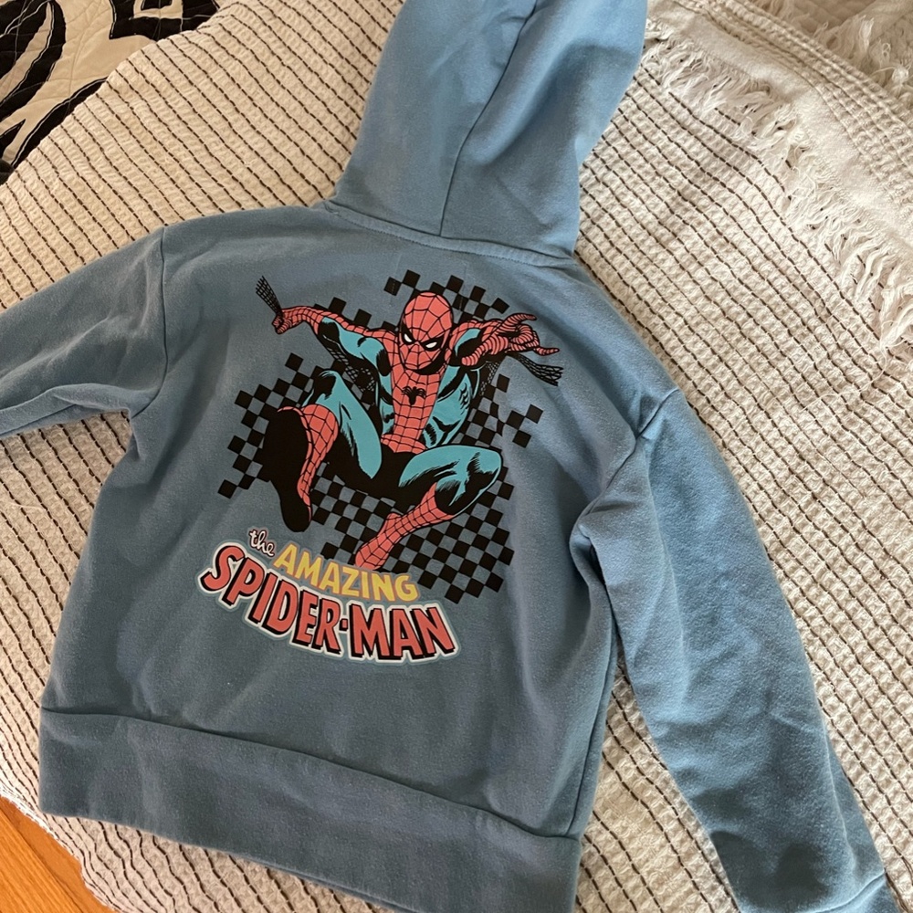 OLD NAVY SPIDER MAN BOYS HOODED SWEATSHIRT SIZE 6-7